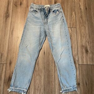 Abercrombie raw hem mom jeans